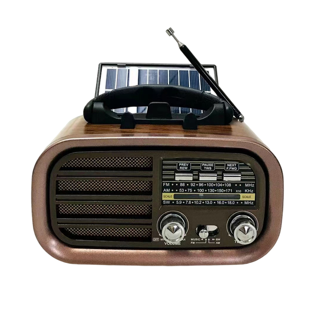 HS-2893 High Quality Portable Radio Solar Powered Am/fm/sw Vintage Style Retro Radio with Best Reception