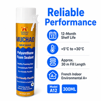 Adhésif mousse polyuréthane A12 300ml, expansion 55x, longueur de remplissage 30m, qualité A1, pistolet à mousse, double usage, pour l'étanchéité des joints de portes et fenêtres