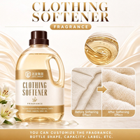Produits de nettoyage : Liquide assouplissant pour le linge et détergent à lessive liquide, en bidon avec poignée, parfum longue durée et fraîcheur, pour le champagne, le café et les vêtements.