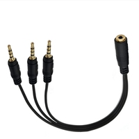 Cable Divisor de Audio Estéreo de 3.5mm y 1FT (1 Entrada, 3 Salidas) con Conectores Chapados en Oro y Revestimiento de PVC para Altavoces, Reproductores MP3, PC y Cámaras