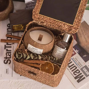 Cuencos de cáscara de coco de lujo <span class=keywords><strong>Vela</strong></span> perfumada con mecha de madera, caja de regalo de coco de San Valentín - Product Image 2
