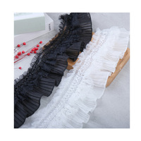 Dentelle plissée organique de haute qualité, prête en stock, 8 cm, dentelle élastique décorée pour robe de fille Lolita