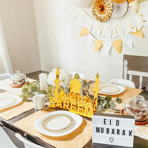 Ornamen bintang dan bulan Lebaran Islam hiasan Desktop Ramadan emas Muslim Eid Mubarak dekorasi dudukan meja akrilik - Product Image 4