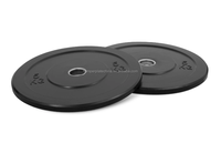 Plaque de musculation en caoutchouc intégral noir de 5 à 25 kg pour haltères de fitness, avec logo personnalisé, vente en gros