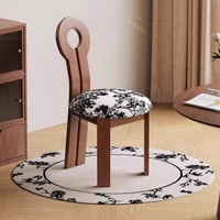 Chaise de salle à manger en noyer massif de style Mid-Century Modern, dossier en forme de clé, écologique, imperméable, durable, design stable pour appartement et hôtel