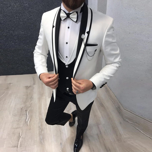 Morili Abito da Cerimonia di Alta Qualità per <span class=keywords><strong>Uomo</strong></span>, Monopetto con Colletto a V, 3 Pezzi Slim Fit con <span class=keywords><strong>Gilet</strong></span> a Doppio Bottone MMSB47 - Product Image 6