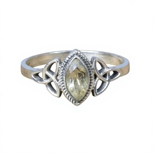 Bague en argent sterling 925 avec pierre précieuse aigue-marine, bijoux fins faits à la main, style chrétien tendance, certifiés - Product Image 1
