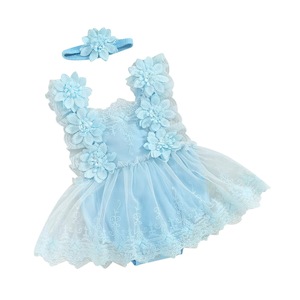 Verano nuevo Harper encaje chaleco Siamés escalada ropa bebé conjuntos de ropa - Product Image 3