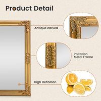 Miroir mural TRAHOME 24"x36" en bois, style baroque doré vintage, design antique orné pour entrée, salon, cheminée, couloir