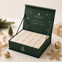 Fabricant de boîtes de calendrier de l'avent cosmétique personnalisées, couvercle magnétique à rabat, emballage cadeau en carton rigide pour 24 jours, pour maquillage et beauté