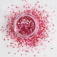 Paillettes multicolores en forme de cœur rond pour ongles, en PET, pour décoration d'ongles de Noël DIY, pour salon.
