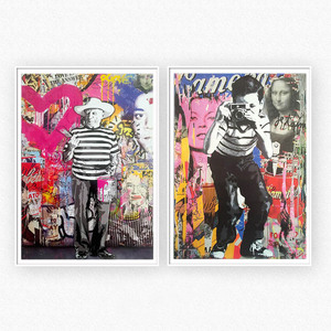 Fille avec Ballon Rue Mur graffiti Abstrait Einstein Impressions Sur Toile peinture sur toile moderne pop <span class=keywords><strong>art</strong></span> - Product Image 1