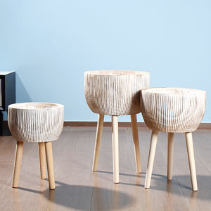 Maceta grande <span class=keywords><strong>de</strong></span> escritorio para plantas, soporte <span class=keywords><strong>de</strong></span> <span class=keywords><strong>madera</strong></span>, maceta <span class=keywords><strong>de</strong></span> flores suculentas <span class=keywords><strong>de</strong></span> <span class=keywords><strong>cemento</strong></span> <span class=keywords><strong>con</strong></span> <span class=keywords><strong>patas</strong></span> <span class=keywords><strong>de</strong></span> <span class=keywords><strong>madera</strong></span> para decoración del hogar, gran oferta - Product Image 5