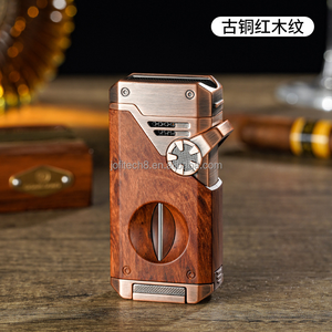JOFI Cool Classic Quad Jet Torch <b>Lighter</b> Refillable Four-Flame <b>Windproof</b> Personalized Cigar Cutter <b>Lighter</b> for Party Use Butane - Product Image 3