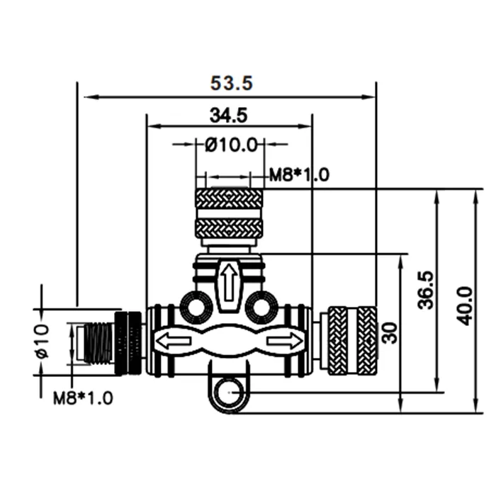 SIGNAL M8コネクタIP67IP68防水アダプタコネクタYスプリッタTスプリッタm8コネクタ