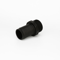 IBCHTB200 Conector de Tubería de Plástico Negro de Rosca Fina Macho de 2"x2" BSP X Adaptador de Cola de Manguera de 2" para Transferencia de Fluidos