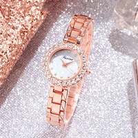 Montre de luxe exquise pour femme, à quartz, boîtier en alliage de 28 mm, bracelet en acrylique, cadran à aiguilles, écologique, avec logo personnalisé, coffret cadeau