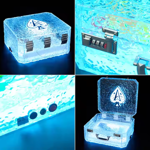 Boîte acrylique de plateau de couleur changeante de LED pour le vin rechargeable avec la caractéristique décorative de 3 bouteilles - Product Image 6