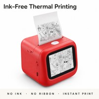 Imprimante thermique pour enfants AI, commande vocale, imprimante de dessin, écran HD de 2,8 pouces, sans encre, dispositif d'apprentissage créatif