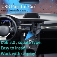 Câble d'extension USB 3.0 de 0,3 m/1 m/2 m à encastrer, rallonge de prise USB avec boucle pour tableau de bord de voiture, camion, bateau, moto