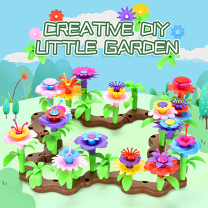 Ensemble de construction de jardin de fleurs Construire un jeu d'empilage Activité éducative préscolaire Anniversaire Noël Nouvel An pour fille - Product Image 2