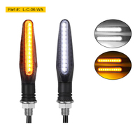 Clignotants avant de moto dynamiques 12V 24 LED 2025 – Feux séquentiels ambre/blanc – Garantie 2 ans – Personnalisation de la marque
