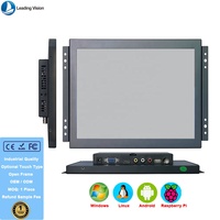 Monitor Sentuh Resistif Bingkai Terbuka 8 Inci Baru Rasio Aspek 4:3/16:9 Resolusi 1024x768 Antarmuka USB Serial DVI Kecerahan Tinggi