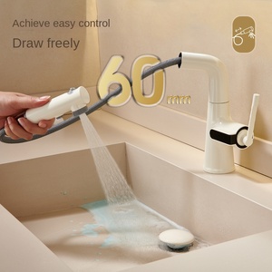 Moderno a foro singolo in ottone bianco <span class=keywords><strong>latte</strong></span> di sollevamento del rubinetto estraibile lavabo rotante crema bagno mobile per il lavaggio dei capelli - Product Image 2