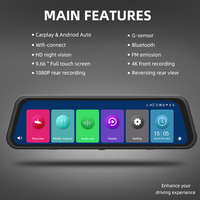 VENTA CALIENTE 2024 Car DVR Dash Cam con Dual 2 Video Channels CarPlay Monitor, soporte GPS y Super Night Vision