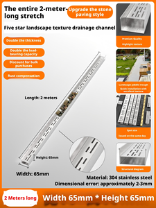 Caniveau de drainage personnalisable en acier inoxydable 304 pour cours, patios et balcons extérieurs – Canal en U - Product Image 3