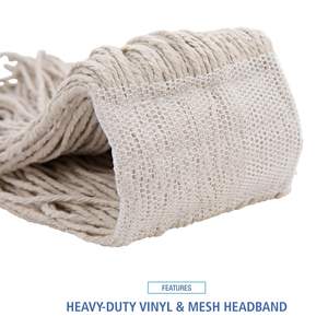 Tête de balai en microfibre Saddleback Premium Boardwalk 24 oz avec panier en plastique, 12 par carton, blanc, pour sols plats - Product Image 6