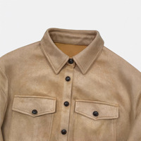 Robe chemise élégante vintage en suède à manches longues et simple boutonnage pour femme, idéale pour le bureau et les trajets quotidiens, collection automne-hiver