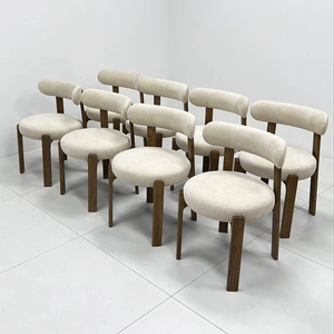 Sedia da <span class=keywords><strong>Pranzo</strong></span> Moderna Minimalista in Legno Massello con Schienale Curvo in Tessuto, Arredamento di Lusso per <span class=keywords><strong>Sala</strong></span> da <span class=keywords><strong>Pranzo</strong></span>, <span class=keywords><strong>Sedie</strong></span> in Legno per Ristorante - Product Image 3