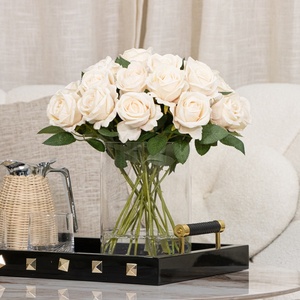 Decoración del hogar Arreglo de flores artificiales de color rosa claro con jarrón para recepción de hotel Decoración de boda - Product Image 4