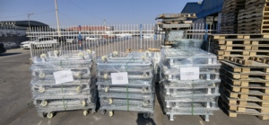 Heavy Duty Galvanized Steel Welded Mesh Plain Weave Container Lockable Warehouse <span class=keywords><strong>Pallet</strong></span> Cutting for Cargo Storage Equipment - Product Image 3