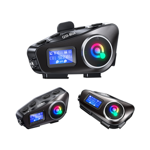 Intercomunicador para Motocicleta Q58 Max con Función de Compartir Música, Alcance de 300m, <span class=keywords><strong>Casco</strong></span> ABS para Auriculares, Impermeable, Chip Dual 5.3, Función de Iluminación FM - Product Image 1