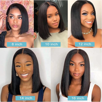 Perruque Courte Bob Lagos Hairline en Dentelle HD, Cheveux Humains Vietnamiens, 100% Naturels, Perruque Frontale en Dentelle 13*4, Vente en Gros