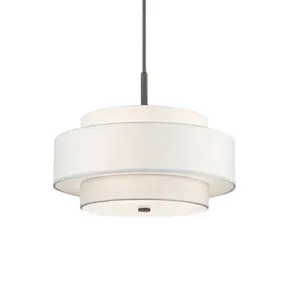 Home Decor Linnen Stof Hanglamp Hotel Slaapkamer Ronde Hanglamp Indoor Nordic Moderne Witte Keuken Eetkamer Kroonluchter