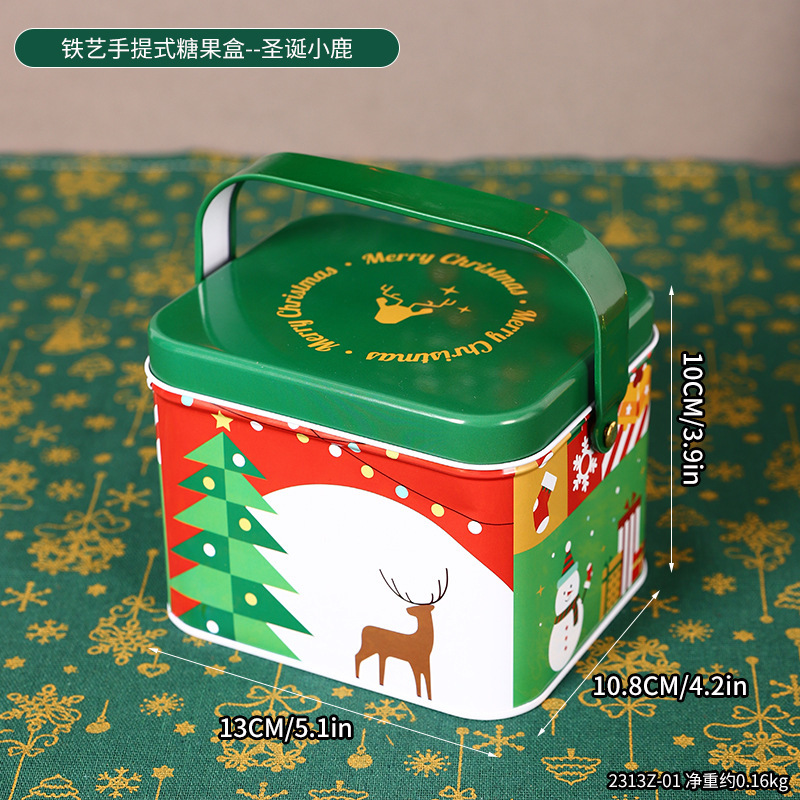 2313Z-01 กล่องขนมมือจับเหล็กดัด - กวางเรนเดียร์คริสต์มาส