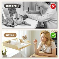 Étagère surélevée de luxe en bois pour animaux de compagnie, à fixer au bureau, pour chat, gain de place, réglable, mobilier arbre à chat pour bureau et maison