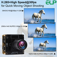 ELP Düşük Aydınlatmalı 4K Kamera USB ve Kamera 2x Dijital Zoom Web Kamerası H.264 H.265 M 16 4mm'li Usb Kamera Modülü