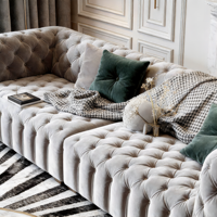 Ensemble de canapés classiques en velours pour salon, canapé ergonomique avec grand rangement pour maison moderne, hôtel, appartement, villa