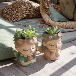 Roogo Smart Magic Girl maceta de tamaño pequeño moderno hogar jardín decorativo bonsái maceta precio al por mayor regalo presentación - Product Image 2