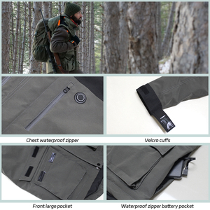 Sports <strong>Thin</strong> Smart Bluetooth <strong>Waterproof</strong> Electric Work Solar Winter Custom Heating <strong>Jacket</strong> for Men - Product Image 3