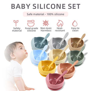 Offre Spéciale sans Bpa enfant en bas âge manger ustensiles classique enfants alimentation outils couverts Silicone aspiration bébé bol cuillère fourchette - Product Image 6