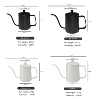 Carafe à café à bec de cygne en acier inoxydable 350 ml, design moderne BOSCO, écologique et faite à la main