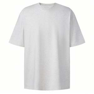 T-shirt unisexe en coton épais de haute qualité, coupe oversize, personnalisable, vierge, pour homme - Product Image 4