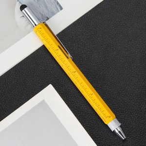 Bolígrafo Multifuncional 6 en 1, Regla Metálica Hexagonal, Nivel, Destornillador para Pantalla Táctil, Herramienta Creativa de Papelería - Product Image 2