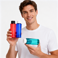 Klare Blaue, Bernsteinfarbene, Weiße und Schwarze 100ml Leere Flaschen mit Flachschultern aus PET für Lotion, Plastik-Shampooflaschen für Toner mit Schraubverschlüssen
