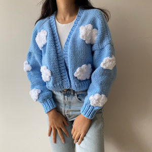 <span class=keywords><strong>Cardigan</strong></span> <span class=keywords><strong>Oversize</strong></span> Personalizzato da <span class=keywords><strong>Donna</strong></span>, Stile Y2k Streetwear, Top Corto Lavorato a Maglia con Maniche Lunghe - Product Image 2